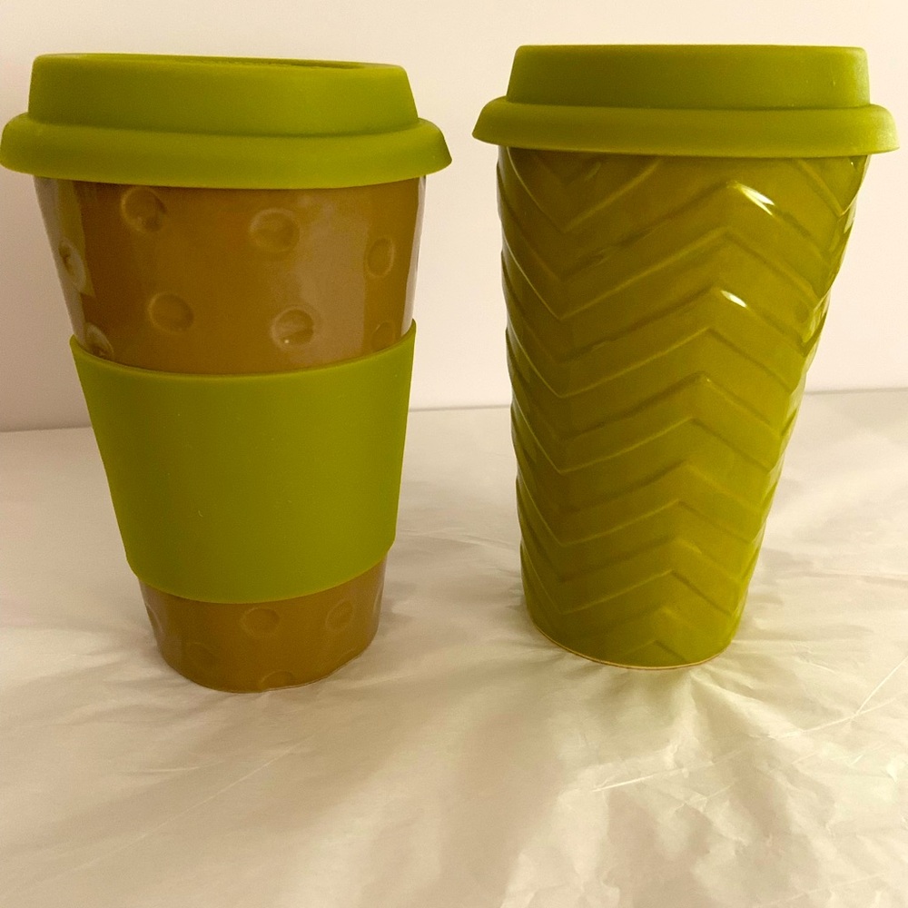 SCM Travel Tumbler Set With Lid 12 Ounces Morrocan Collection Stoneware Mug